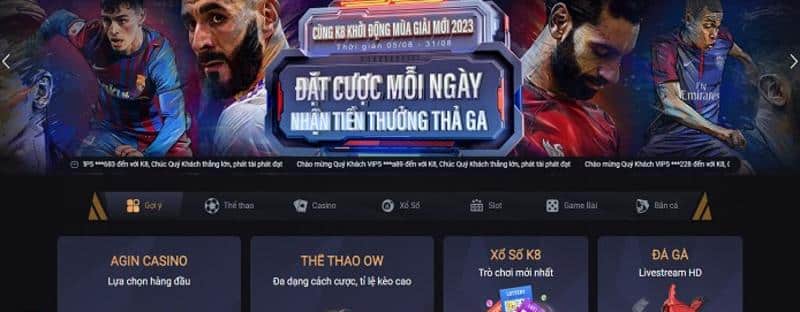 Nạp tiền K8BET tham gia các tựa game đình đám